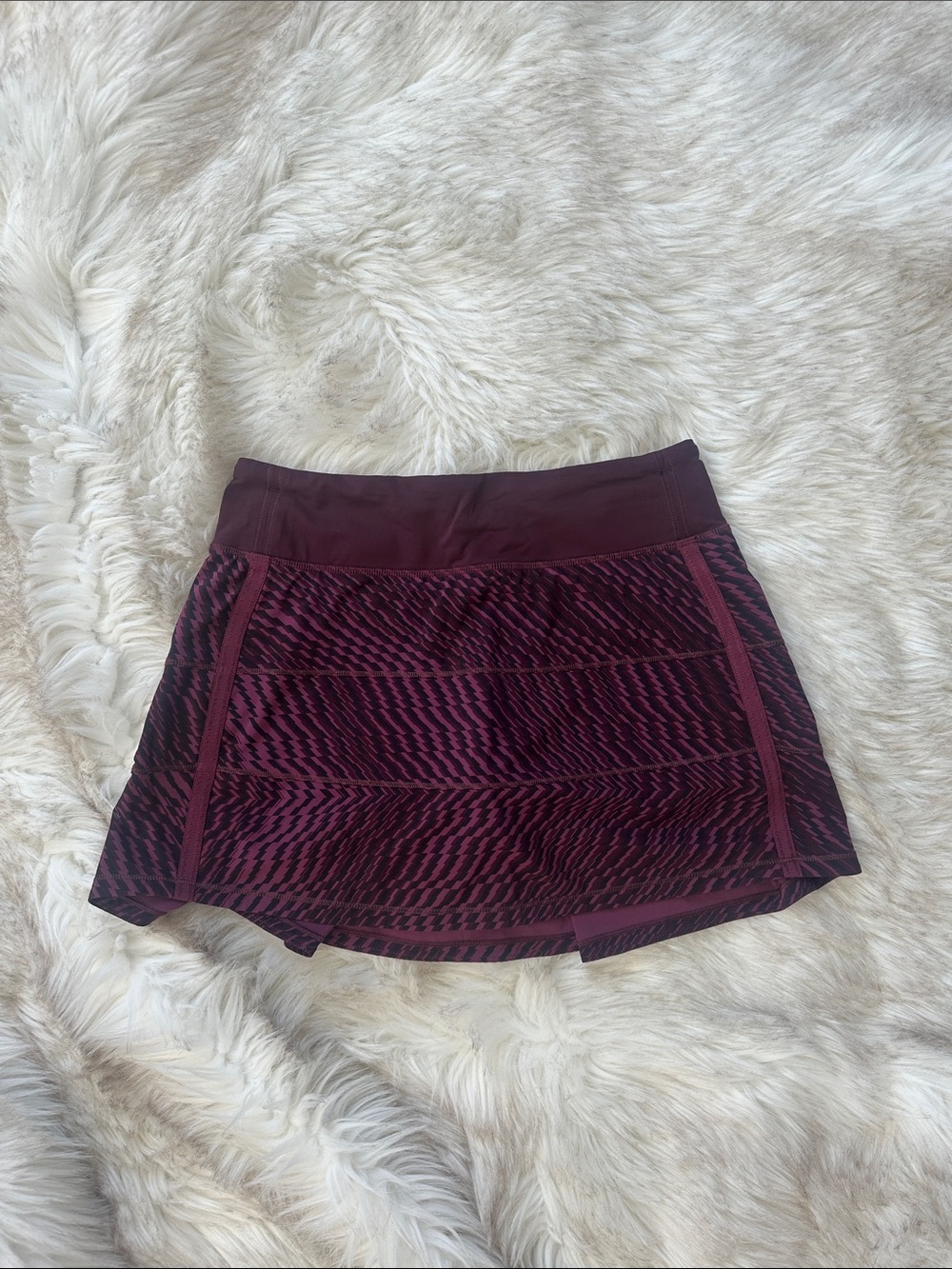 Lululemon Burgundy Patterned Active Skort